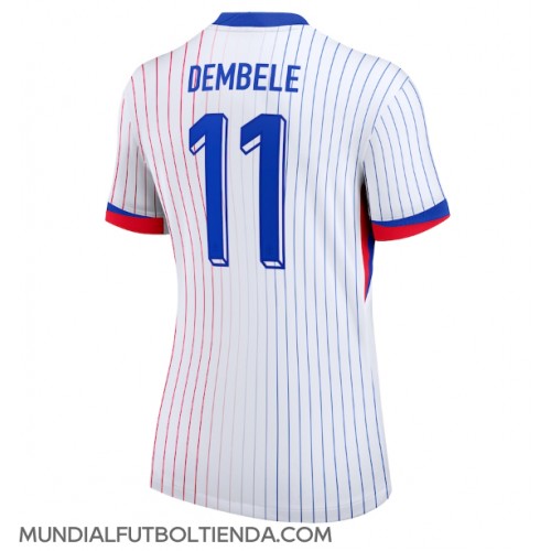 Camiseta Francia Ousmane Dembele #11 Segunda Equipación Replica Eurocopa 2024 para mujer mangas cortas